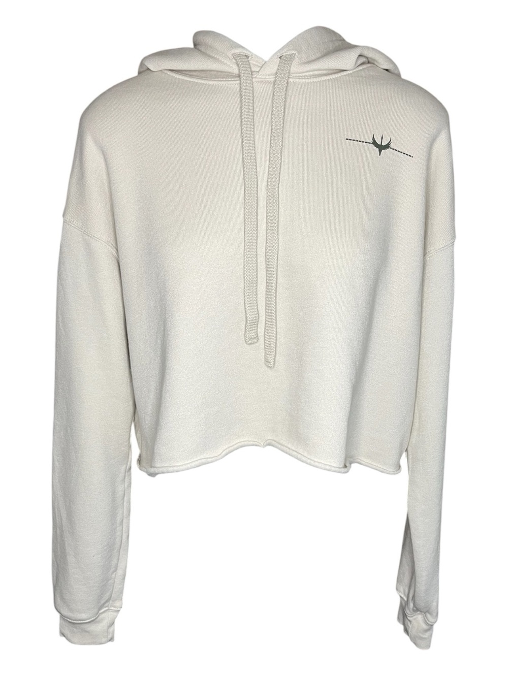Medium Venor Cream Cropped pullover hoodie cotton outdoors hunting comfy soft